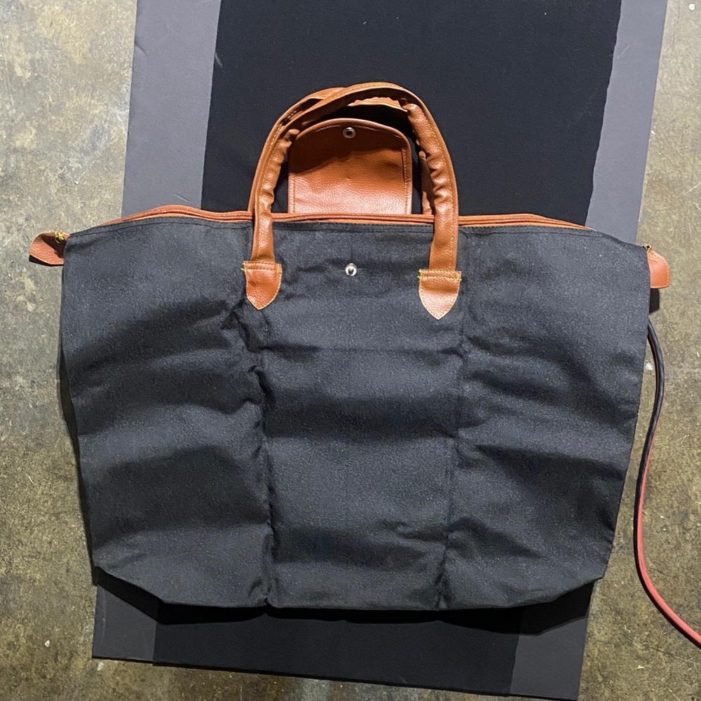 Elegant Black and Brown Men's Duffel Bag